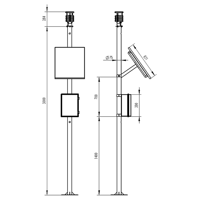 氣象監(jiān)測(cè)預(yù)警系統(tǒng)產(chǎn)品尺寸圖